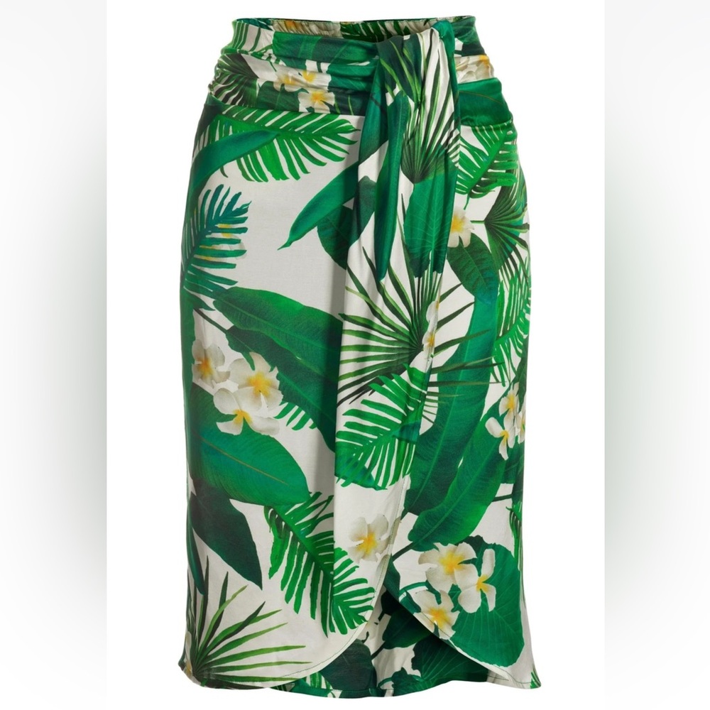 🌺 Boston Proper Womens S 6 Hawaiian Tropical Plumera Resort Wear Vacation Skirt